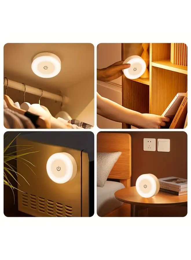 HOTU مصباح ليلي LED قابل للتعديل مع حامل حائط مغناطيسي وتحكم باللمس، 3 خيارات ألوان (أبيض، أزرق، أحمر)، قابل للشحن عبر USB وبطارية ليثيوم، تصميم حديث لغرفة النوم والمطبخ وخزانة الأحذية والاستخدام الداخلي، ضوء جو لاسلكي أنيق، مصابيح أسطوانية ناعمة، قطعة واحدة. - Image 3