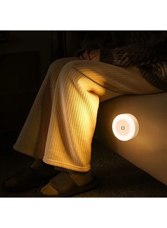 HOTU مصباح ليلي LED قابل للتعديل مع حامل حائط مغناطيسي وتحكم باللمس، 3 خيارات ألوان (أبيض، أزرق، أحمر)، قابل للشحن عبر USB وبطارية ليثيوم، تصميم حديث لغرفة النوم والمطبخ وخزانة الأحذية والاستخدام الداخلي، ضوء جو لاسلكي أنيق، مصابيح أسطوانية ناعمة، قطعة واحدة. - Image 2