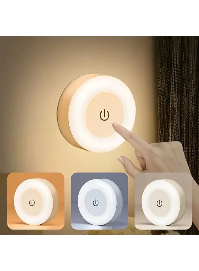 HOTU مصباح ليلي LED قابل للتعديل مع حامل حائط مغناطيسي وتحكم باللمس، 3 خيارات ألوان (أبيض، أزرق، أحمر)، قابل للشحن عبر USB وبطارية ليثيوم، تصميم حديث لغرفة النوم والمطبخ وخزانة الأحذية والاستخدام الداخلي، ضوء جو لاسلكي أنيق، مصابيح أسطوانية ناعمة، قطعة واحدة. - Image 1