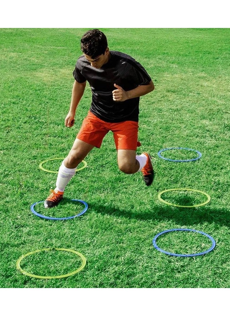 SportQ 6 Pcs Football Agility Training Rings for Coaches, Speed and Agility Training Equipment, Speed and Agility Training Equipment, Football Hoops, Sports Equipment, Plastic, Multicolor  - Image 2
