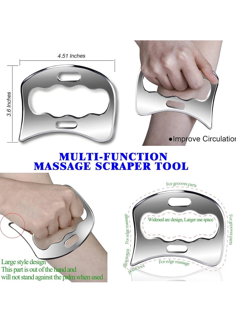 Generic 3 in 1 Stainless Steel Muscle Scraper Tools Set Scraping Massage Tools for Physical Therapy Derma Edge Massage Tool GuaSha Massage Scraper Tool IASTM Tools Guasha Tool for Body  - Image 4