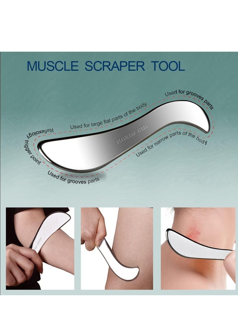 Generic 3 in 1 Stainless Steel Muscle Scraper Tools Set Scraping Massage Tools for Physical Therapy Derma Edge Massage Tool GuaSha Massage Scraper Tool IASTM Tools Guasha Tool for Body  - Image 5