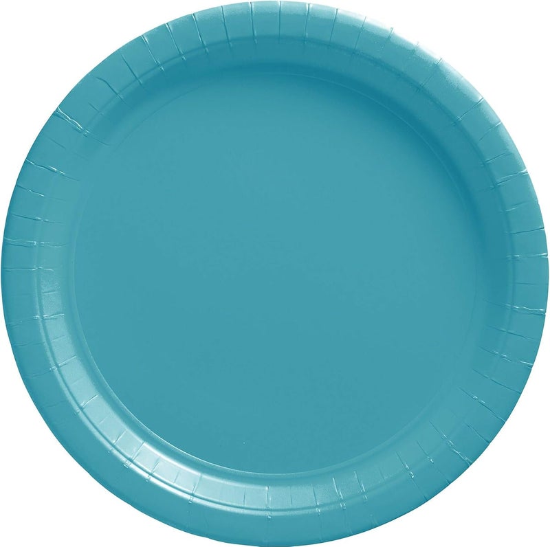 Amscan Caribbean Round Paper Plates  85 50 Pc  Sturdy  EcoFriendly Party Essentials  Perfect for Celebrations  Events - Image 1