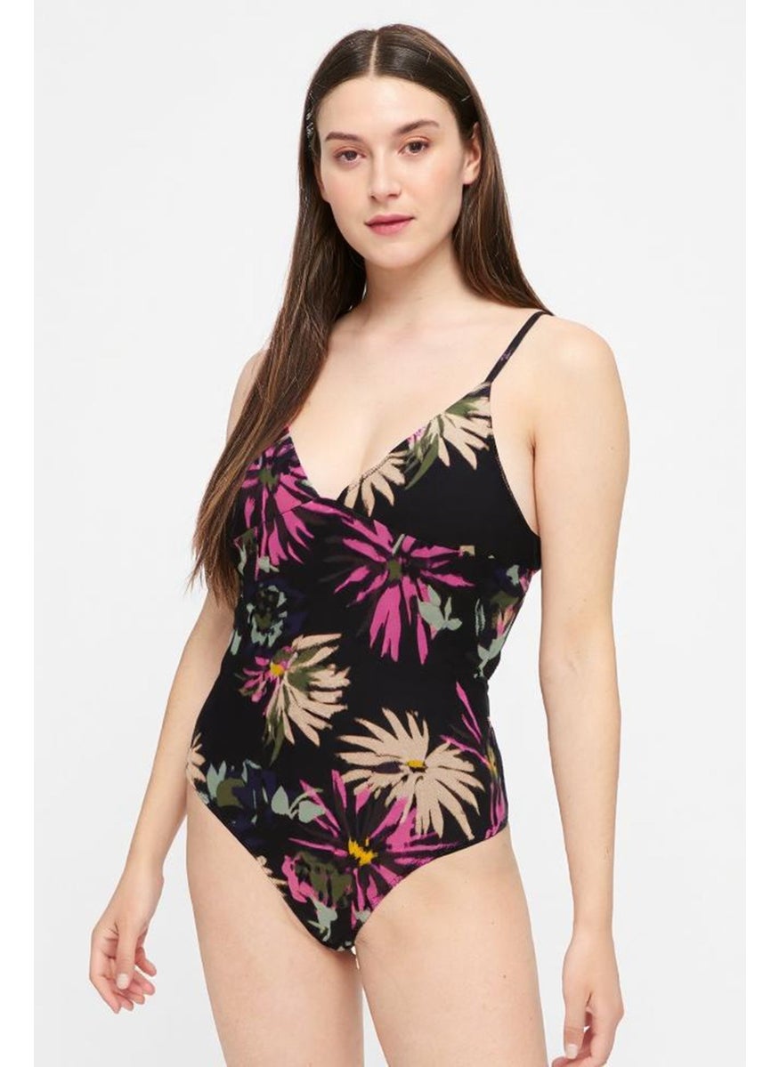 Scotch & Soda Women Floral Print Lightly Padded One Piece Swimwear, Multicolor  - Image 1