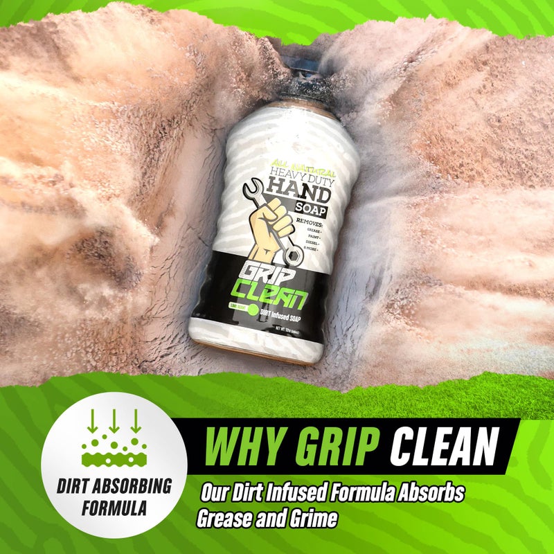 Grip Clean Heavy Duty Hand Cleaner for Mechanics â€“ Natural Pumice & Clay-Infused Technology Removes Grease, Oil & Grime â€“ Moisturizing Liquid Hand Soap for Shop, Garage & Industrial Use â€“ 32oz - Image 2