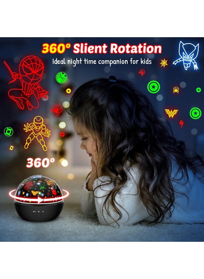 MOKOQI Super Hero Night Light for Boys | Spiderman Night Light and Star Projector 2-in-1 | Avengers Light Projector for Kids Bedroom Decor | Superhero Toys Gifts for Boys 4-6 - Image 3
