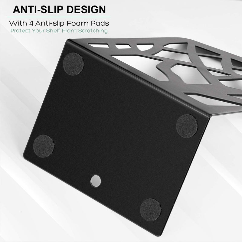 ماكسجير Maxgear Book ينتهي تصميم الأشجار المركز الحديث للأرفف غير المنحدر المكتب المكتب المعدني الثقيلة سدادة للكتب/أقراص مضغوطة على الرف الكتب الزخرفية للمنزل 7 × 4.7 × 3.5 أسود (4 زوج/8 قطع كبيرة) - Image 4