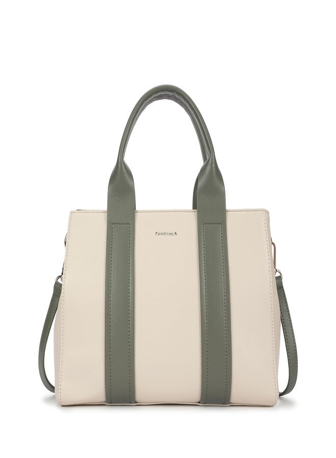 Fastrack Frosted Mint satchel| Women’s Pebbled Faux-Leather Satchel | Dual Compartments, Centre Zip Divider & dual carry option - Image 1