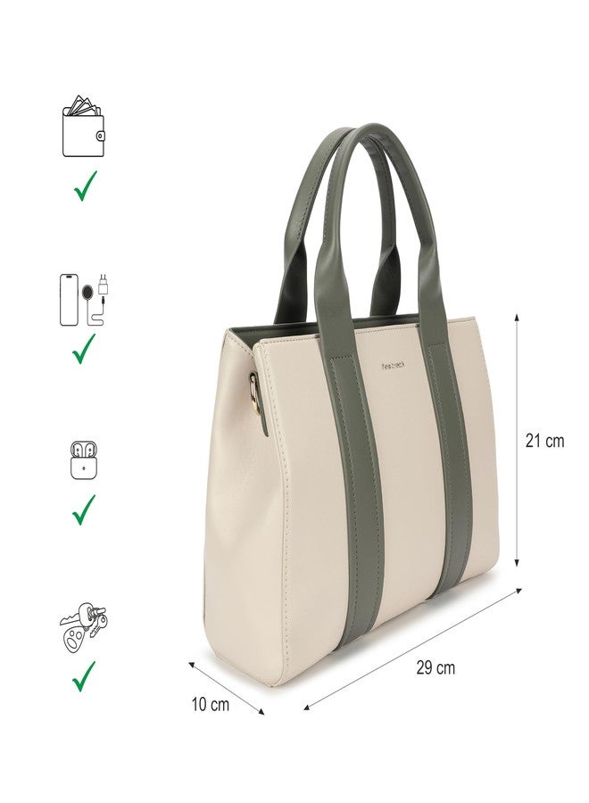 Fastrack Frosted Mint satchel| Women’s Pebbled Faux-Leather Satchel | Dual Compartments, Centre Zip Divider & dual carry option - Image 4