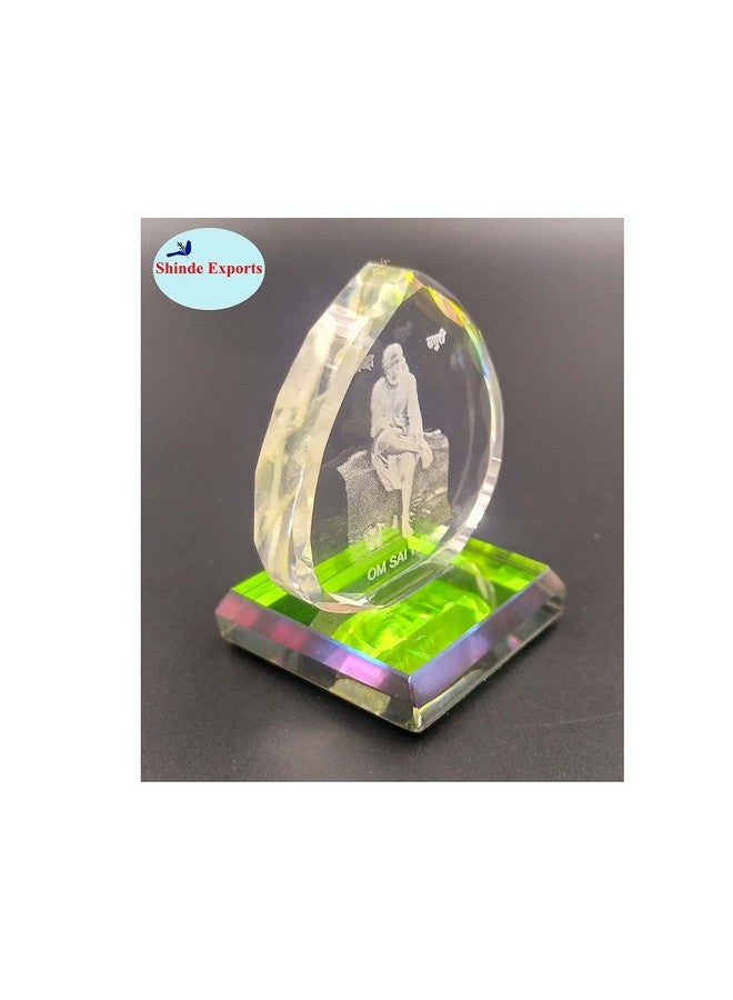 SHINDE EXPORTS 3D Crystal Sai Baba Idol Staute Murti for Home, Pooja Room, Gift Purpose & Car Dashboard. Hearth Shape C (2 in) - Image 3