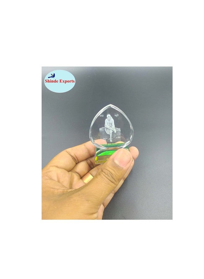SHINDE EXPORTS 3D Crystal Sai Baba Idol Staute Murti for Home, Pooja Room, Gift Purpose & Car Dashboard. Hearth Shape C (2 in) - Image 5