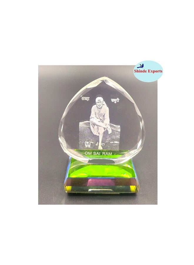 SHINDE EXPORTS 3D Crystal Sai Baba Idol Staute Murti for Home, Pooja Room, Gift Purpose & Car Dashboard. Hearth Shape C (2 in) - Image 2