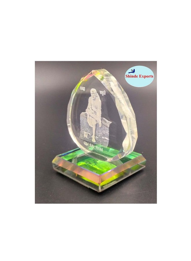 SHINDE EXPORTS 3D Crystal Sai Baba Idol Staute Murti for Home, Pooja Room, Gift Purpose & Car Dashboard. Hearth Shape C (2 in) - Image 4