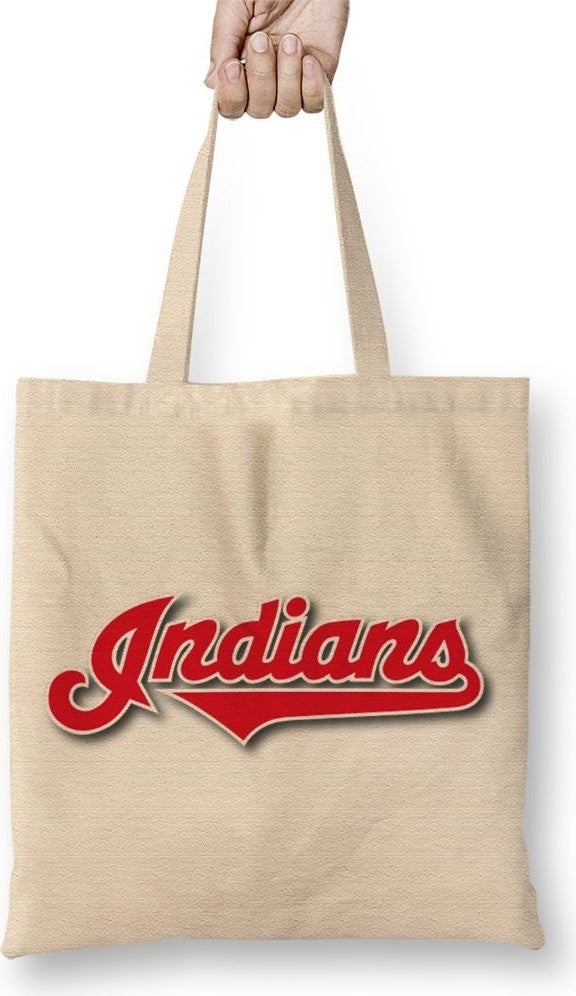 Baskı Dükkanı Print Shop Cleveland Indians Logo Tote Bag Long Handle