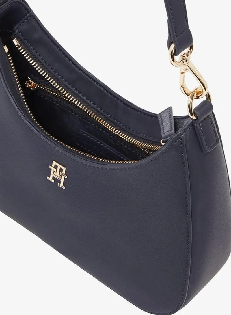 Hilfiger Denim Tommy Hilfiger Crescent Hobo Shoulder Bag – Navy Blue TH Monogram - Image 4