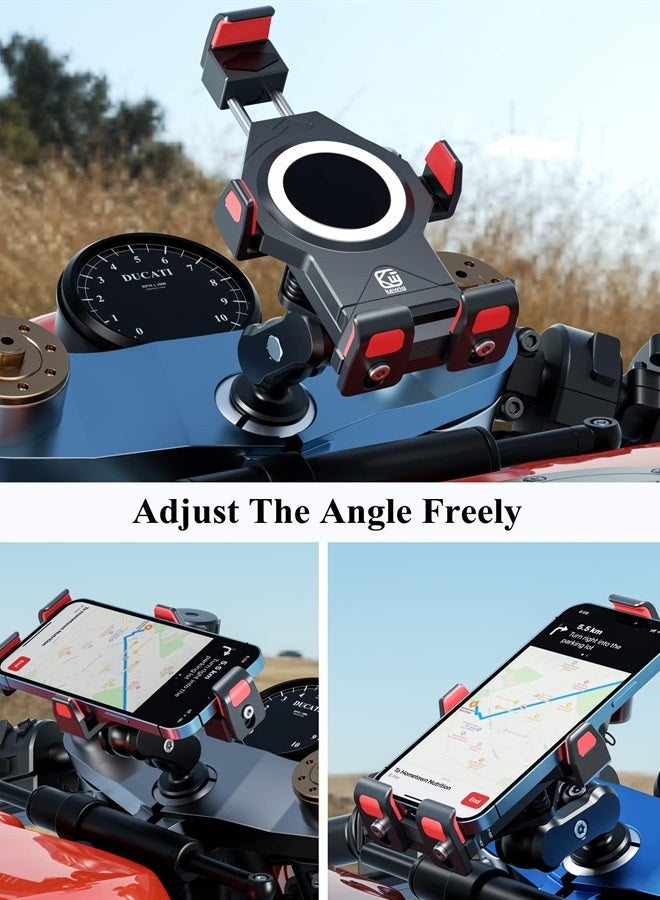 BRCOVAN Aluminum Alloy Anti-Theft Double Socket Arm Compatible with RAM Mounts B Size 1'' Ball Components & Bike Motorcycle Phone Mount Holder with 1'' Ball Adapter - Image 4