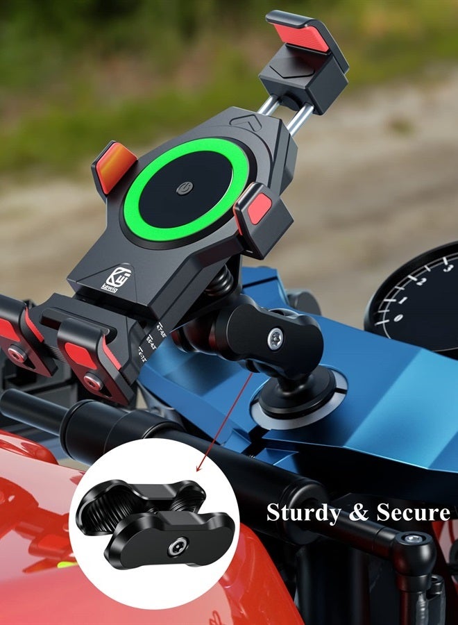 BRCOVAN Aluminum Alloy Anti-Theft Double Socket Arm Compatible with RAM Mounts B Size 1'' Ball Components & Bike Motorcycle Phone Mount Holder with 1'' Ball Adapter - Image 3