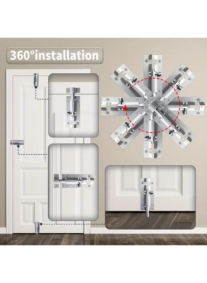 Stainless Steel 4 Inch Barrel Bolt Latch 4pcs Set Door Sliding Lock - Image 3