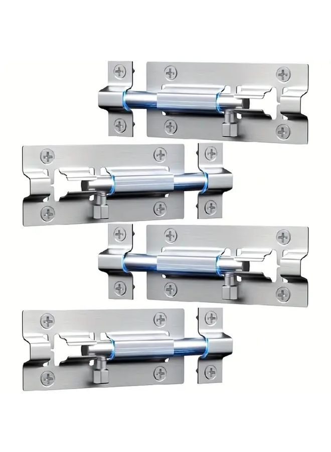 Stainless Steel 4 Inch Barrel Bolt Latch 4pcs Set Door Sliding Lock - Image 1