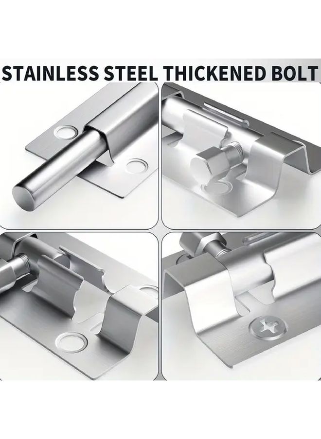 Stainless Steel 4 Inch Barrel Bolt Latch 4pcs Set Door Sliding Lock - Image 5