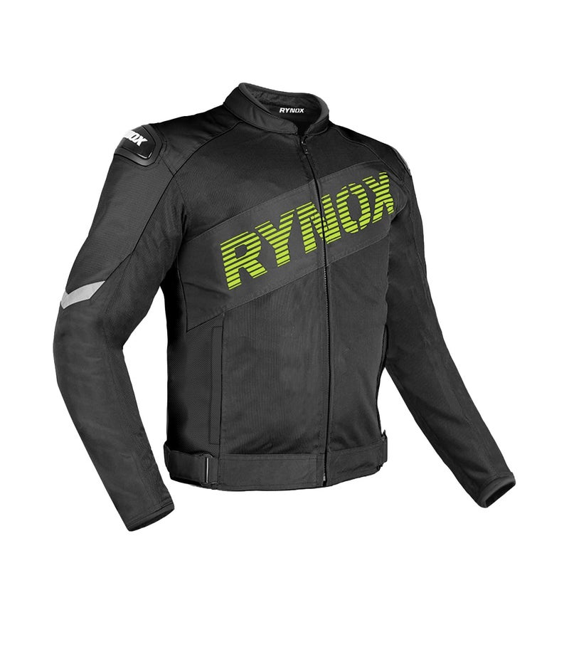 Rynox Delta GT Jacket - Motorcycle Riding Jacket | Impact Protection | Abrasion Resistance - Black Hi-Viz Green, Large - Image 1
