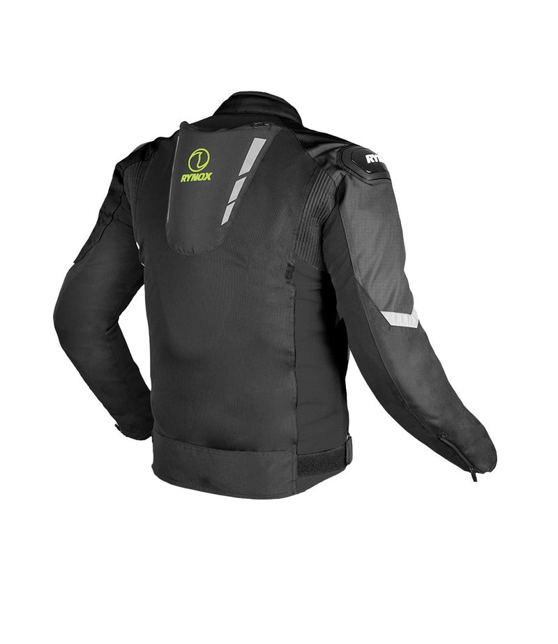 Rynox Delta GT Jacket - Motorcycle Riding Jacket | Impact Protection | Abrasion Resistance - Black Hi-Viz Green, Large - Image 2