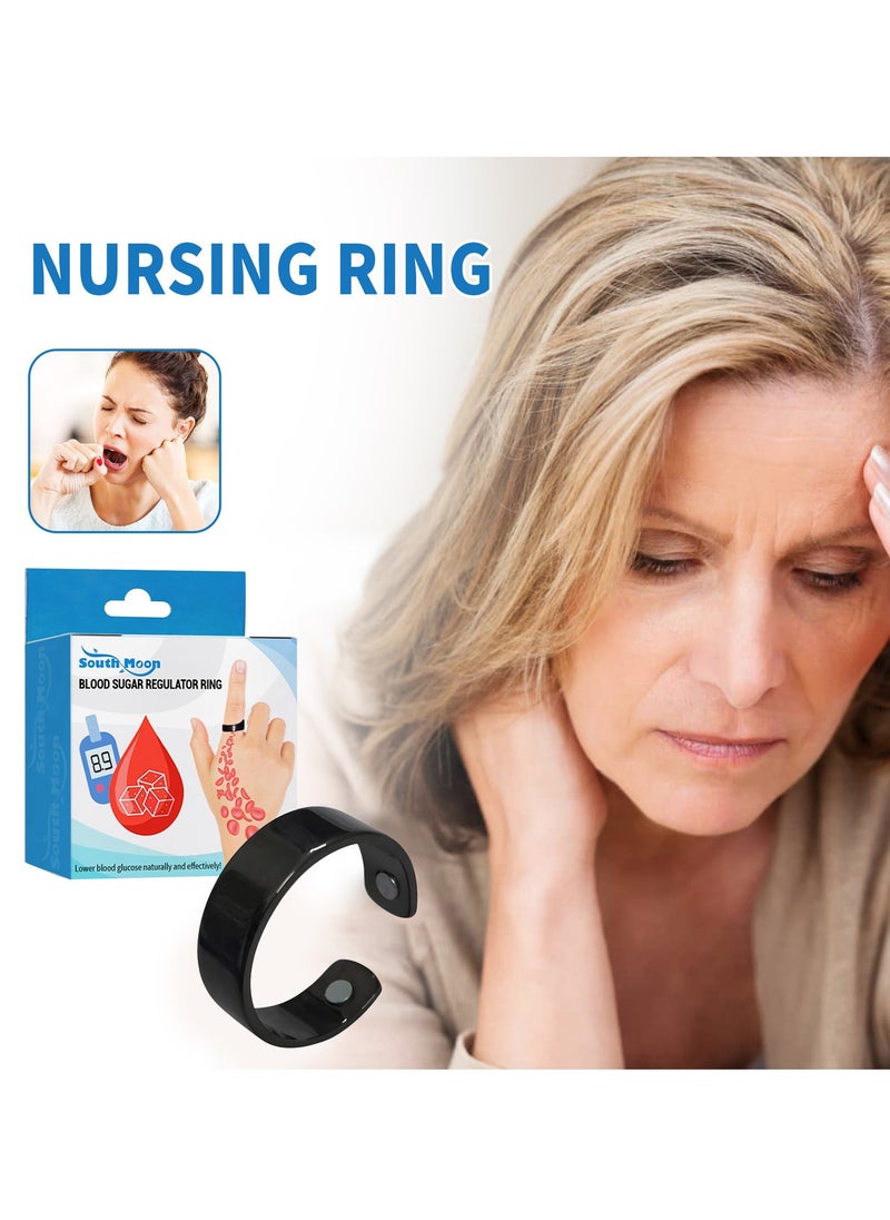 SOUTH MOON - Blood Glucose Control Ring, 2 Pieces Blood Sugar Regulator Ring for Acupressure for Women Men Adjustable Blood Glucose Control Ring - Image 1