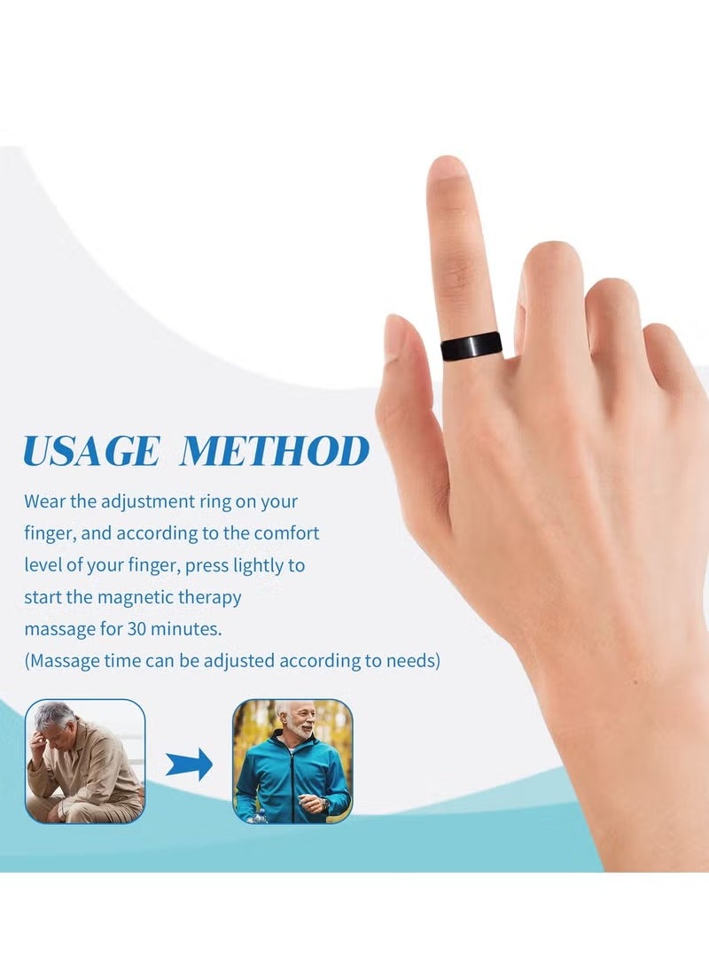 SOUTH MOON - Blood Glucose Control Ring, 2 Pieces Blood Sugar Regulator Ring for Acupressure for Women Men Adjustable Blood Glucose Control Ring - Image 1