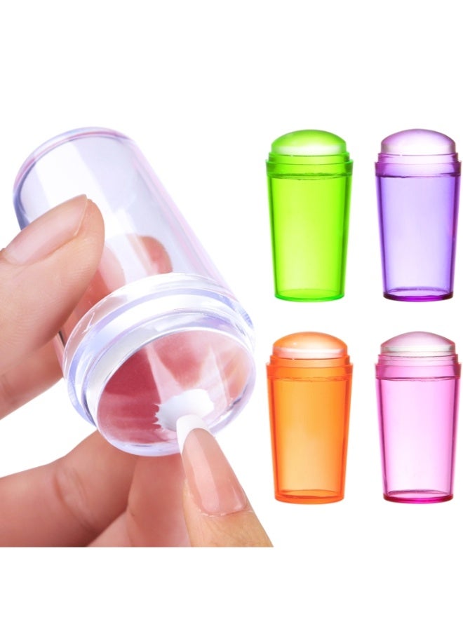 5 قطعة ختم الأظافر مجموعة شفافة السيليكون الأظافر طباعة طويلة وقصيرة ختم الجيلي مناسبة لفن الأظافر الفرنسية، الفن الأظافر، الصالون ديي المنزل (متعددة الألوان) - Image 1