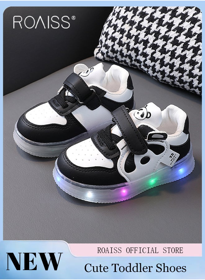 roaiss - Kids Light Up Shoes, LED Flashing Sneakers with Hook and Loop Fastener, Lightweight Luminous Shoes with Cartoon Pattern, Breathable Walking Shoes for Toddlers, Suitable for Running, Walking, Traveling and Daily Wear - Image 1