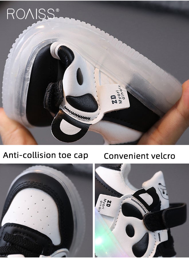 roaiss - Kids Light Up Shoes, LED Flashing Sneakers with Hook and Loop Fastener, Lightweight Luminous Shoes with Cartoon Pattern, Breathable Walking Shoes for Toddlers, Suitable for Running, Walking, Traveling and Daily Wear - Image 1