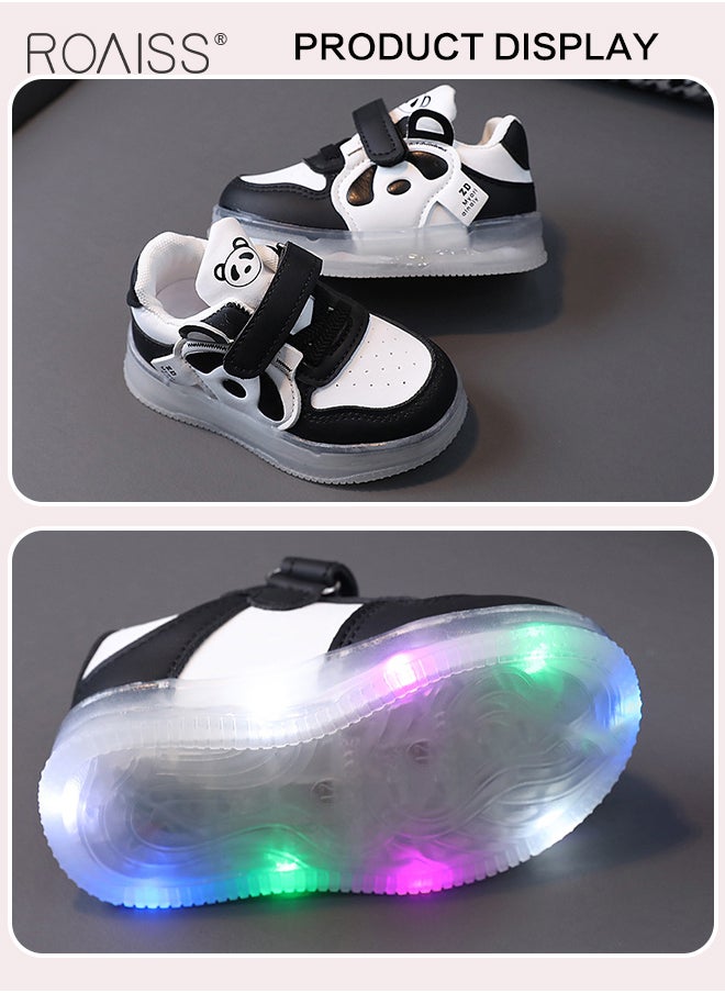 roaiss - Kids Light Up Shoes, LED Flashing Sneakers with Hook and Loop Fastener, Lightweight Luminous Shoes with Cartoon Pattern, Breathable Walking Shoes for Toddlers, Suitable for Running, Walking, Traveling and Daily Wear - Image 1