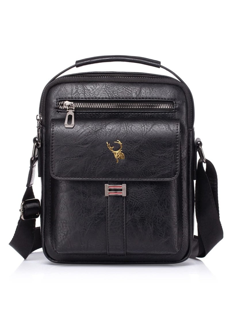 Excefore - Shoulder Bag Men's Crossbody Manbag Leather Messenger Casual Handbags Side Satchel Sling Travel Flight Bags Cross Leather Sport Bags for Men Working Shopping Business Travel Daily - Image 1