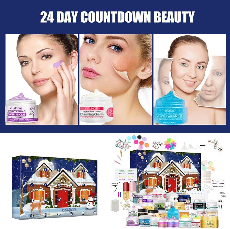 klarako Makeup Advent Calendar 2023 for Women Girls, Advent Calendar 2023, Skincare Cosmetics Advent Calendar 2023, Christmas 24 Days Countdown Calendar Beauty Advent Calendar, Xmas Surprise Gift Box - Image 2