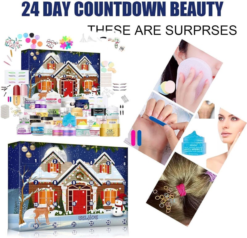 klarako Makeup Advent Calendar 2023 for Women Girls, Advent Calendar 2023, Skincare Cosmetics Advent Calendar 2023, Christmas 24 Days Countdown Calendar Beauty Advent Calendar, Xmas Surprise Gift Box - Image 3