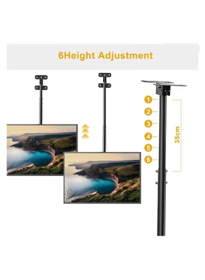 Ceiling TV Mount – Full Motion Hanging Pole TV Stand with Swivel and Tilt, Wall-Mountable Ceiling Bracket for 42-75 Inch Flat Screen TVs, Heavy-Duty Support up to 50kg, Max VESA 600x500mm – Space-Saving and Adjustable TV Mounting Solution - Image 4