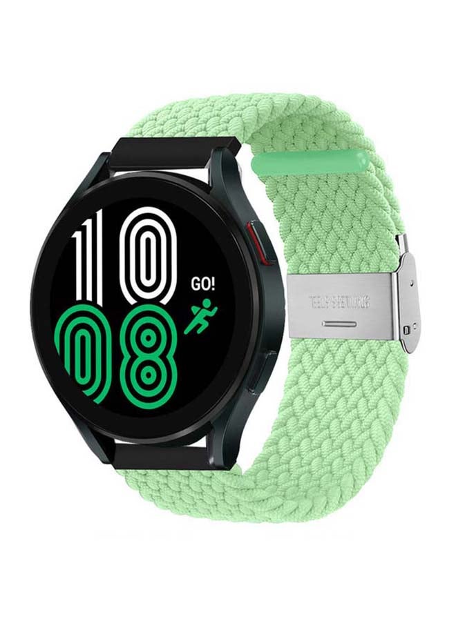 Perfii Adjustable Braided Solo Loop Band For Samsung Galaxy Watch4 40/44mm Pistachio Green - Image 2