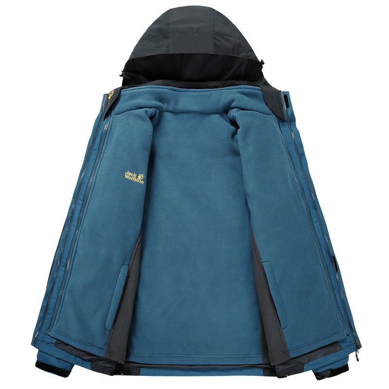 Men'S Fleece-Lined Thickened Three-In-One Jacket Large Size Warm Shoes And Hats Jacket Waterproof Outdoor Cold-Proof Cotton-Padded Jacket For Couple - Image 4