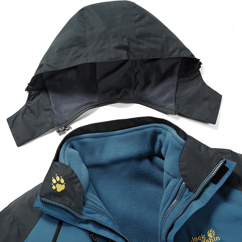 Men'S Fleece-Lined Thickened Three-In-One Jacket Large Size Warm Shoes And Hats Jacket Waterproof Outdoor Cold-Proof Cotton-Padded Jacket For Couple - Image 5