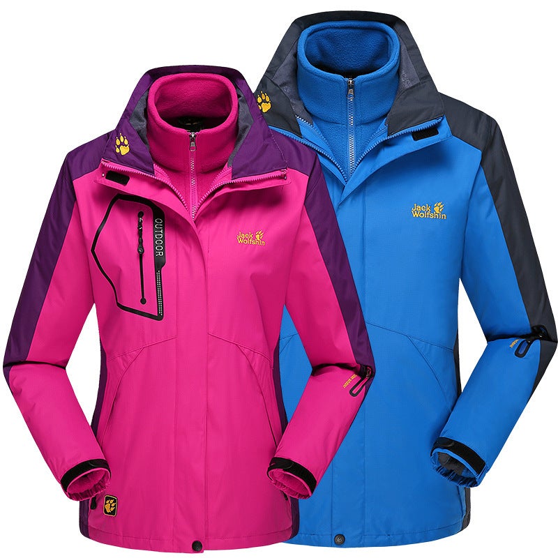 Men'S Fleece-Lined Thickened Three-In-One Jacket Large Size Warm Shoes And Hats Jacket Waterproof Outdoor Cold-Proof Cotton-Padded Jacket For Couple - Image 2