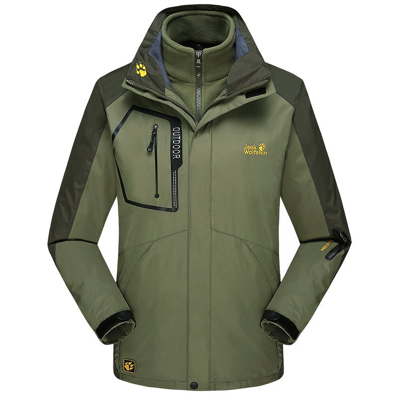Men'S Fleece-Lined Thickened Three-In-One Jacket Large Size Warm Shoes And Hats Jacket Waterproof Outdoor Cold-Proof Cotton-Padded Jacket For Couple - Image 1