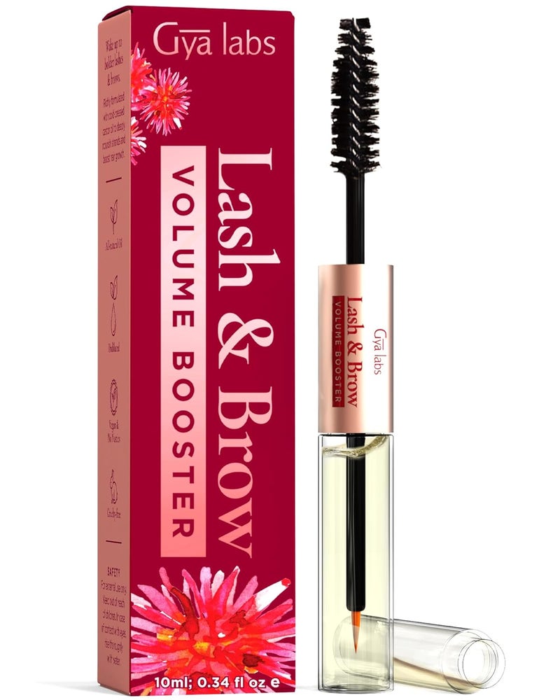 Gya Labs Lash and Brow Oil 100 Pure Natual Organic Castor Oil Eyelash Eyebrow Serum for Fullerlooking Lashes Brows 034 Fl Oz - Image 1
