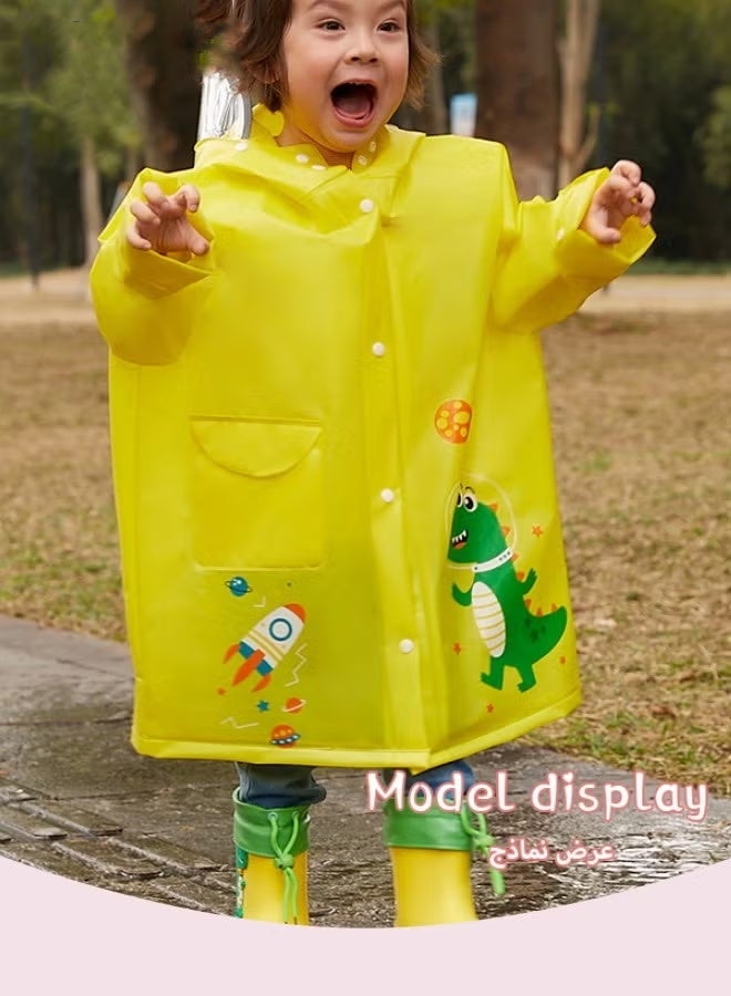 YelaJoy Kids Boys Girls Toddler Raincoat With School Bag Cover Long Cartoon Rainwear Rain Ponchos With Hoods Rain Jacket Cape Reusable For Outdoor Climbing Cycling Hiking Camping - Image 2