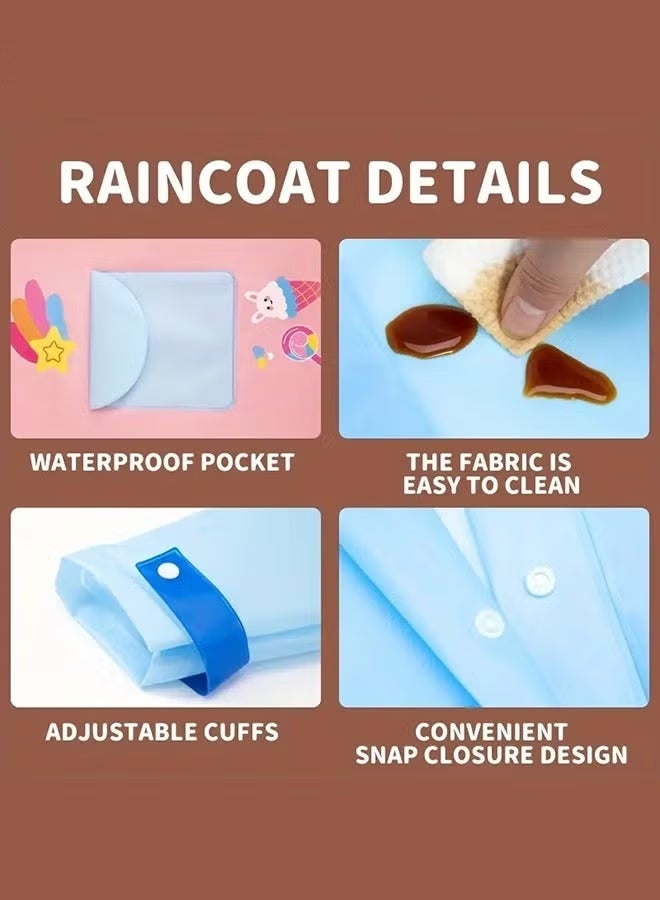 YelaJoy Kids Boys Girls Toddler Raincoat With School Bag Cover Long Cartoon Rainwear Rain Ponchos With Hoods Rain Jacket Cape Reusable For Outdoor Climbing Cycling Hiking Camping - Image 4