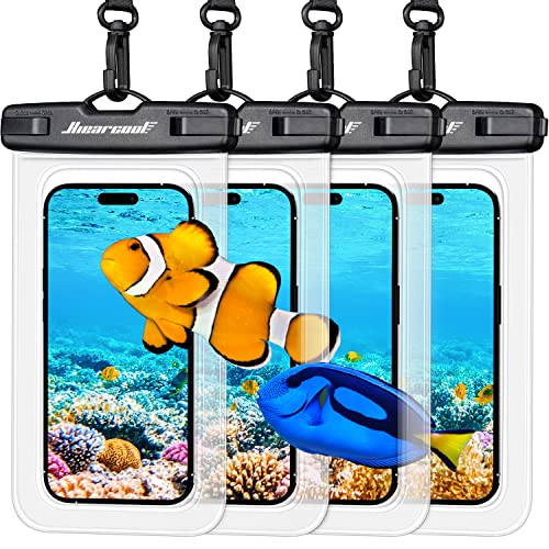 Hiearcool Waterproof Phone Pouch, Waterproof Phone Case, IPX8 Cellphone Dry Bag Compatible for iPhone 17 16 15 14 13 Pro Max Plus Cellphone Up to 8.3", Beach Essentials for Travel-Clear-4Pack - Image 1