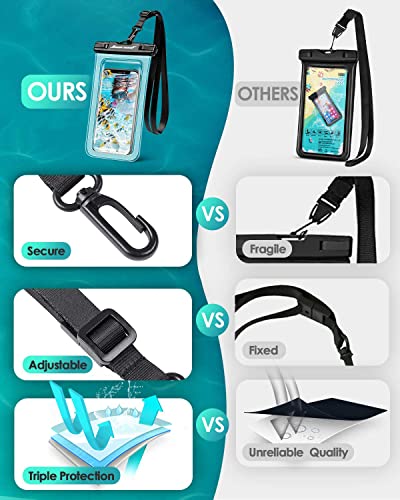 Hiearcool Waterproof Phone Pouch, Waterproof Phone Case, IPX8 Cellphone Dry Bag Compatible for iPhone 17 16 15 14 13 Pro Max Plus Cellphone Up to 8.3", Beach Essentials for Travel-Clear-4Pack - Image 4