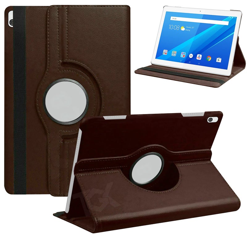 TGK Rotating Cover for Lenovo Tab M10 HD X505X TB-X505F TB-X505L TB-X505X TB-X605L TB-X605F (Black) Leather Stand Case - Image 1
