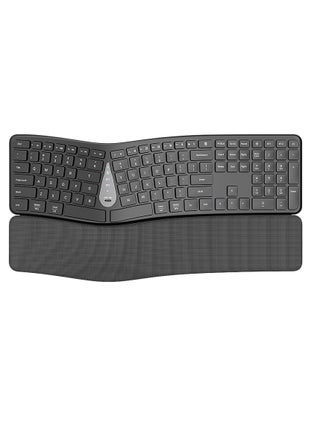 Wireless Ergonomic Keyboard, 2.4G Lightweight Computer Keyboard, Split Keyboard With Wrist Rest, Comfortable And Natural Keyboard For Laptop Computer, (1pc, Black) - pzsku/Z3497546016B0BAB3FA63Z/45/1750788449/d932a586-d109-408c-838d-6e8db6bf4d7c
