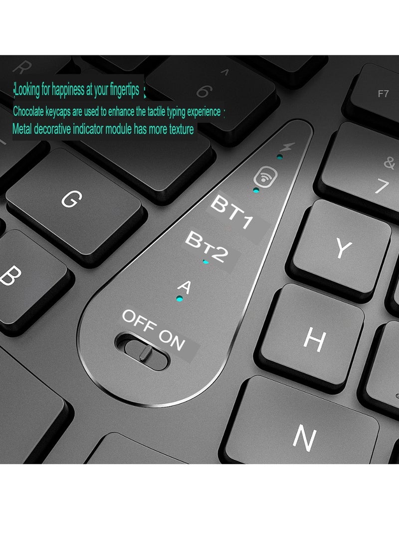 Wireless Ergonomic Keyboard, 2.4G Lightweight Computer Keyboard, Split Keyboard With Wrist Rest, Comfortable And Natural Keyboard For Laptop Computer, (1pc, Black)  - Image 3