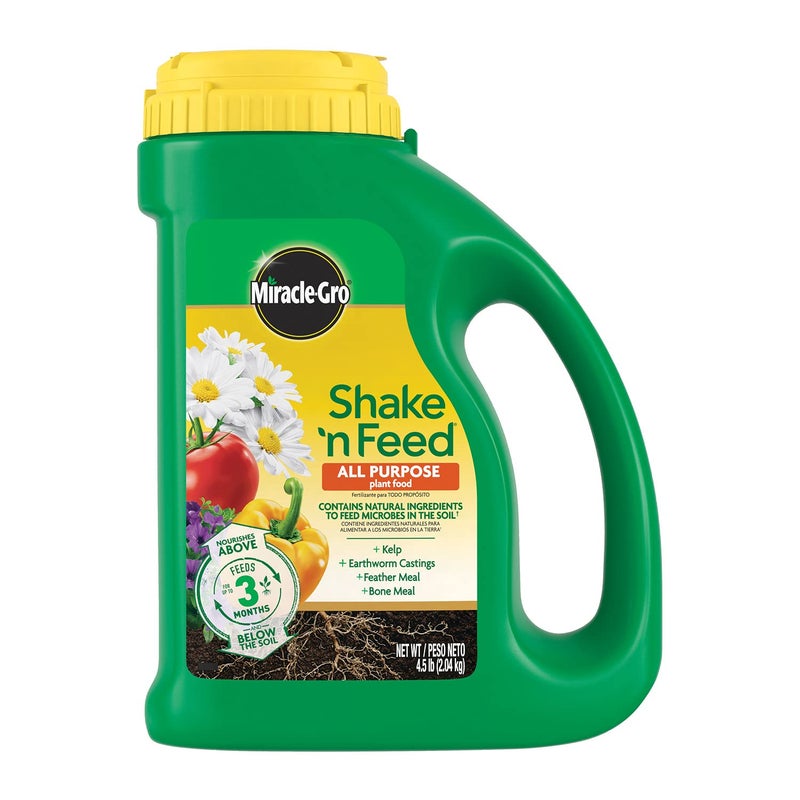 Miracle-Gro Shake 'N Feed All Purpose Plant Food, For In-Ground and Container Plants, Feeds for up to 3 Months, 4.5 lbs. - Image 1